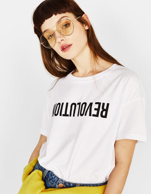 Ecologically grown cotton T-shirt with slogan